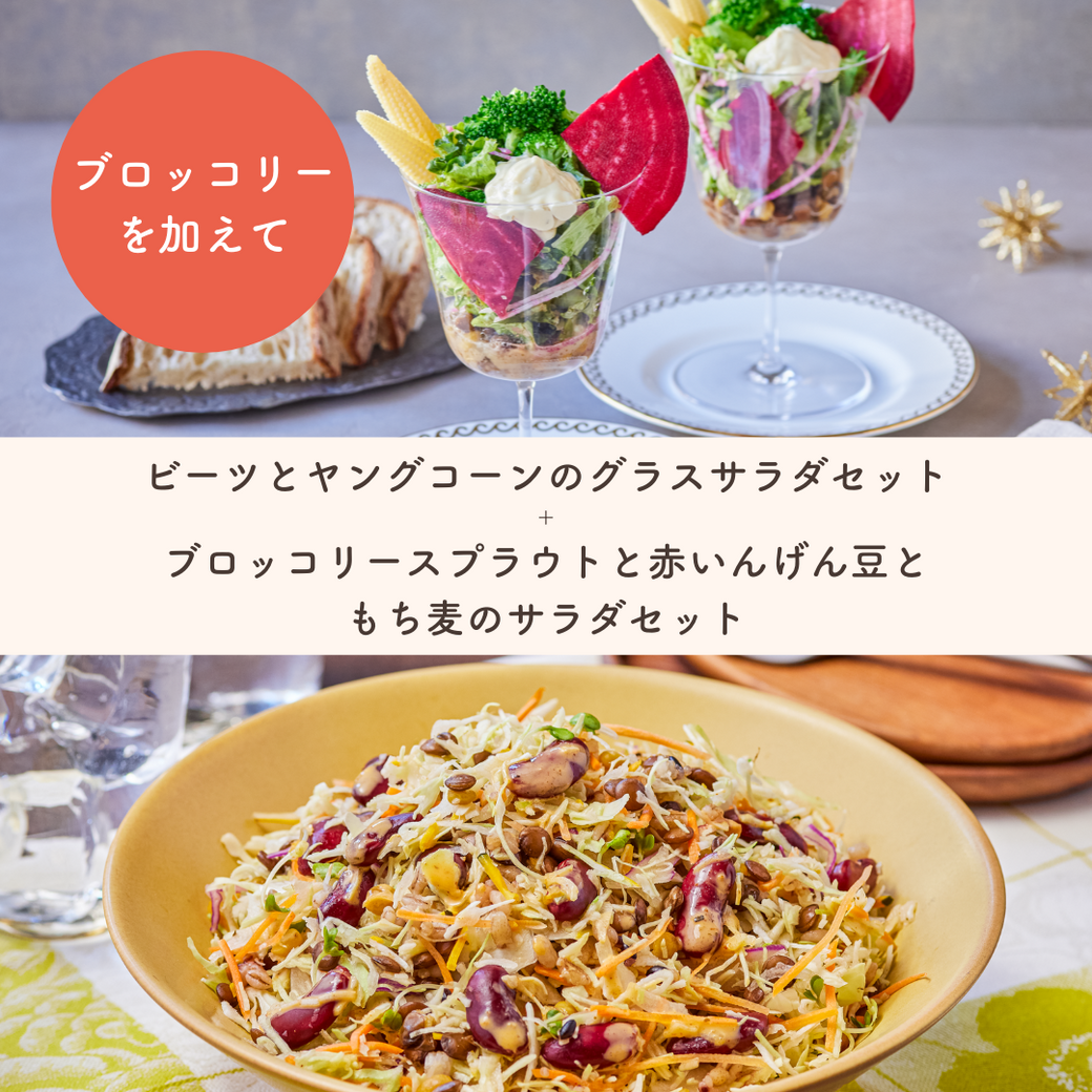 【サラダ2回分でお得】12月旬のサラダ(2人前)を2回楽しめるセット Qummy≪ブロッコリー≫