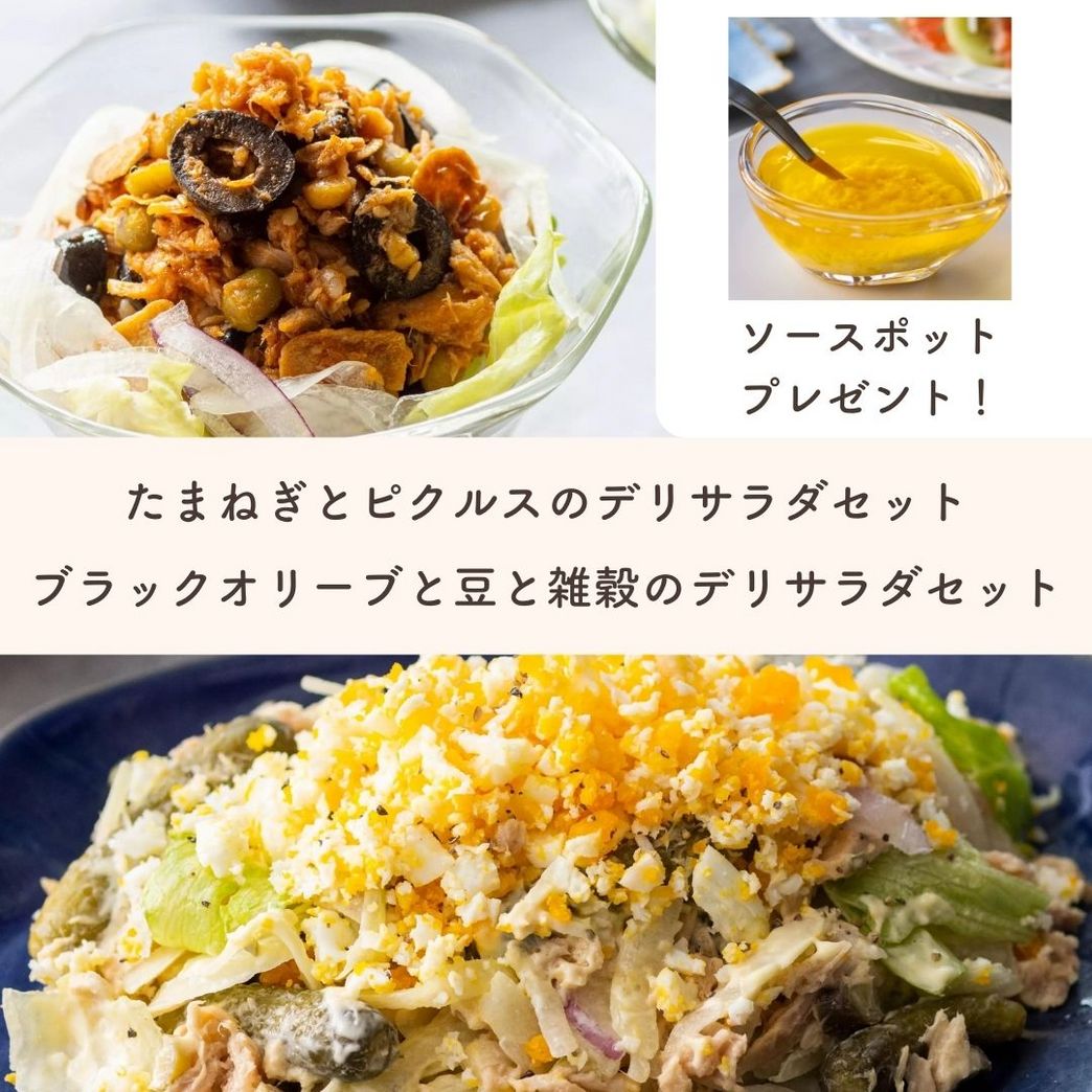 デリサラダソースで作るおつまみサラダ2種セット＋ソースポットの