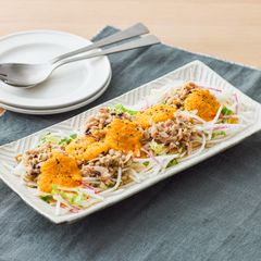 ドレッシングが食材に！もち麦とツナのだいこんサラダ≪ベジドレッシング≫Qummy