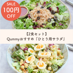 【夏の感謝SALE】Qummyおすすめ『ひとり用サラダ』2食セット【まとめ買いでお得】