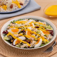 チキンとたまごと豆のたんぱく質サラダ≪ベジドレッシング≫Qummy