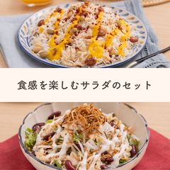 【2食でお得】カリパリ食感!?チキン入りサラダセット≪ベジドレッシング≫Qummy