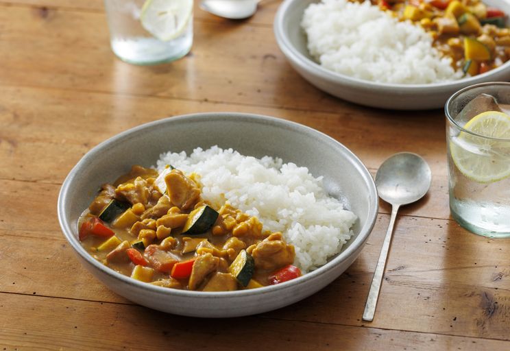 とうもろこしのスープで作るチキンカレー