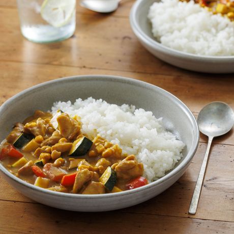 とうもろこしのスープで作るチキンカレー