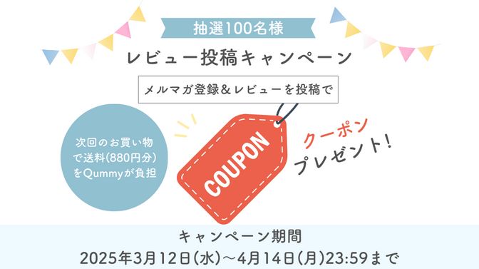 レビュー投稿で次回のお買い物で使えるクーポンをGET！