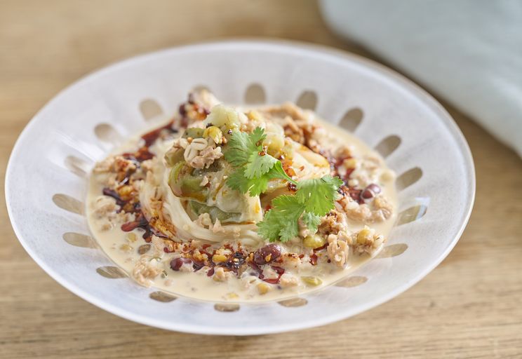 大豆ミートの豆乳坦々麺　